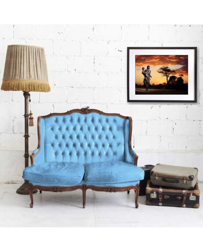 Mujer africana con su hijo,Tribu Dinka