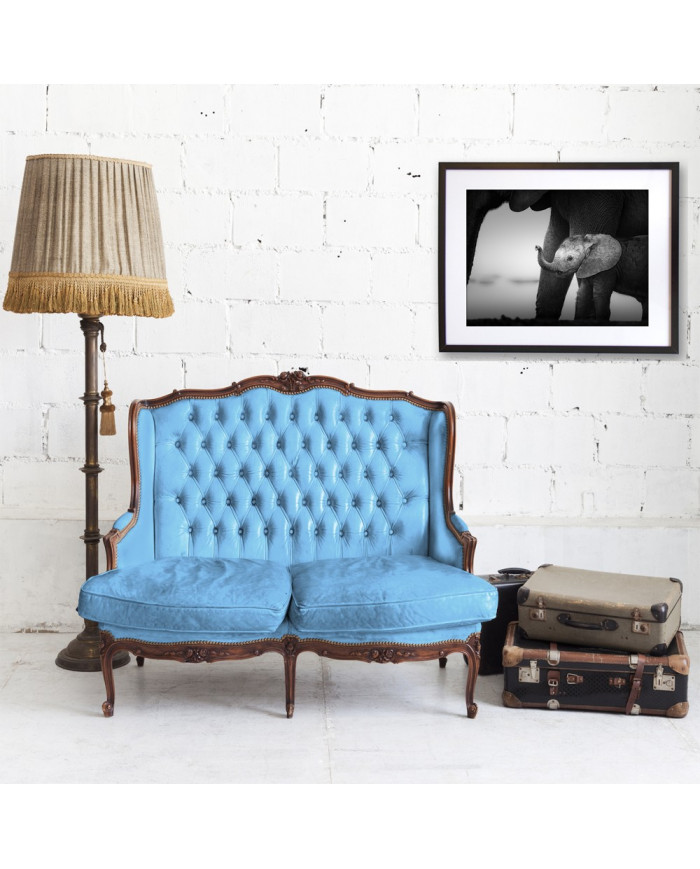 Bebé elefante con su madre, Parque Nacional Serengueti, Tanzania