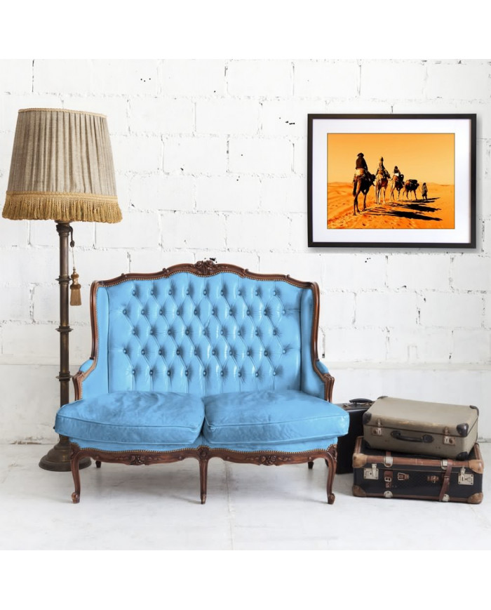 Carabana de camellos, desierto Sahara, Marruecos