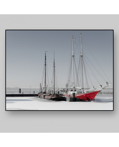 Barcos atrapados sobre el hielo,Finlandia Barcos atrapados sobre el hielo,Finlandia