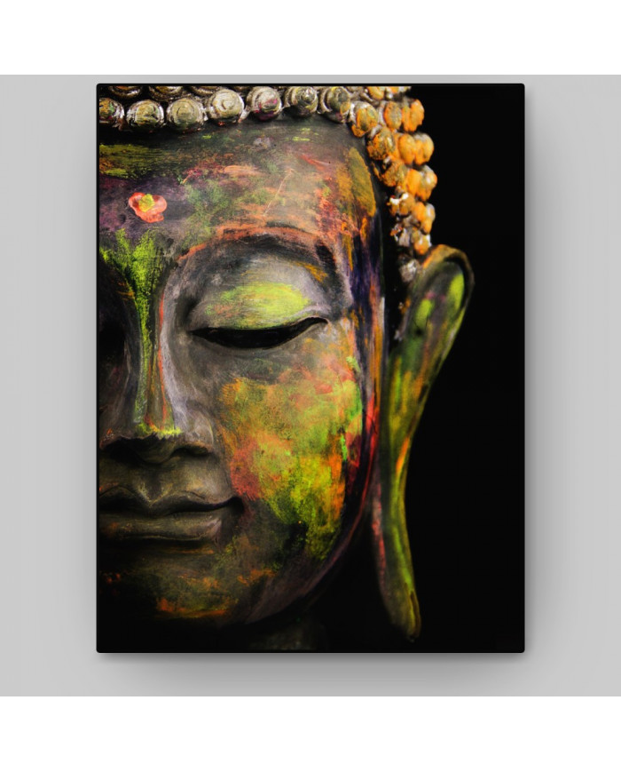 Retrato policromado de Budha