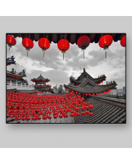 Linternas en el Templo de Thean Hou, Kuala Lumpur, Malaysia