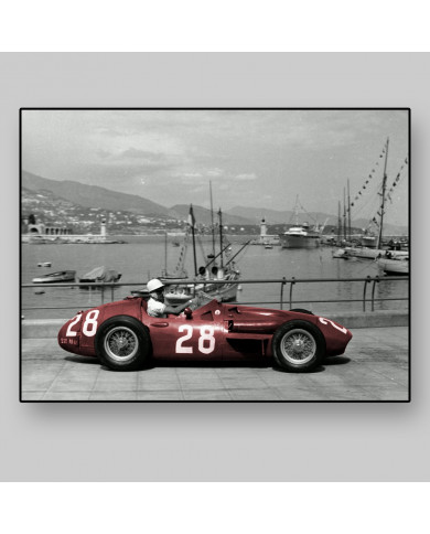 Sir Stirling Moss et sa Maserati 250F, Monaco, 1956