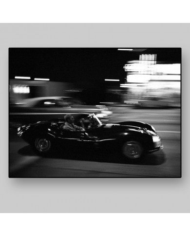 Steve McQueen driving on the Sunset Strip, 1963