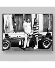 Françoise Hardy con el campeón mundial de Formula 1 Jack Brabham, 1966