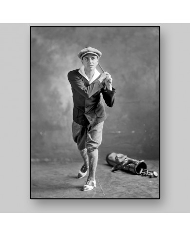 Robert Brister practicando golf,1925 Robert Brister practicando golf,1925
