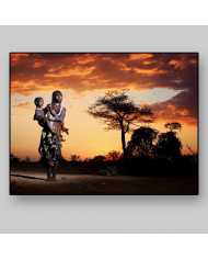 Mujer africana con su hijo,Tribu Dinka