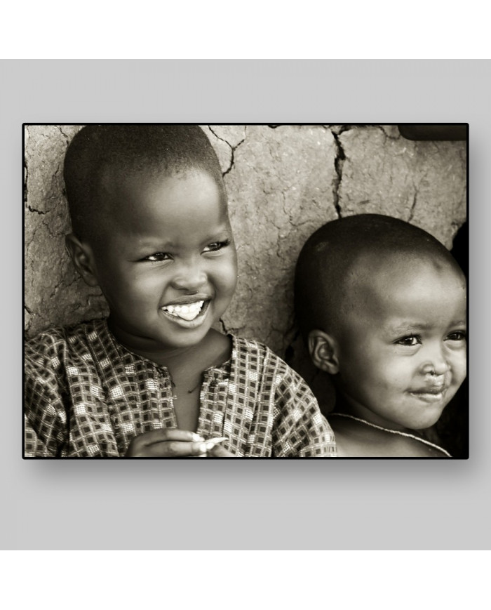 Niños de la tribu de Masai Mara, National Park Reserve, Kenia
