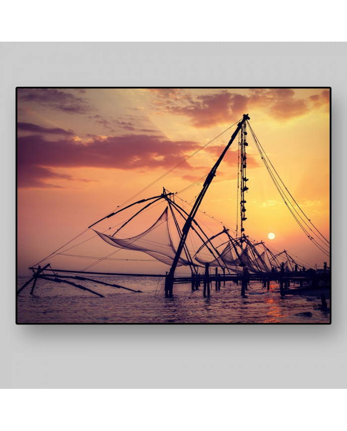 Redes de pescar, Kochi, Kerala, India