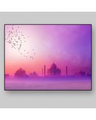 Puesta de sol en el Taj Mahal,  India