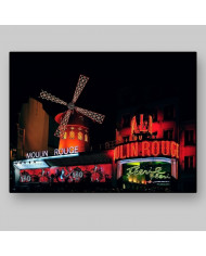 Moulin Rouge de noche, París, Francia