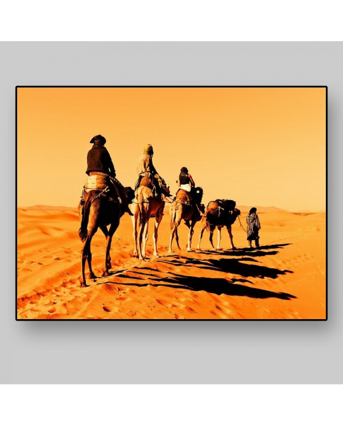 Carabana de camellos, desierto Sahara, Marruecos