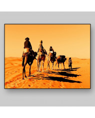 Carabana de camellos, desierto Sahara, Marruecos