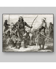 General japonés Taikun y oficiales de guerra