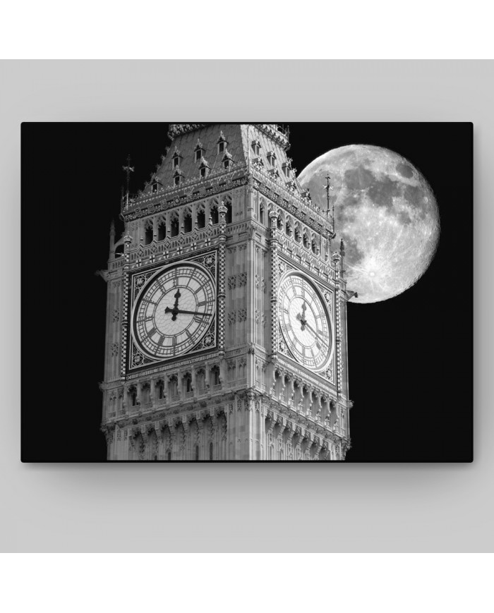 Big Ben con luna llena, Londres, UK