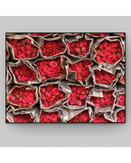 Ramo de rosas en un mercado en Guanzu, China