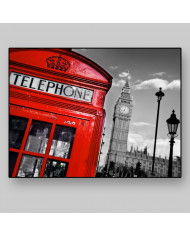 Cabina telefónica junto al Big Ben, Londres
