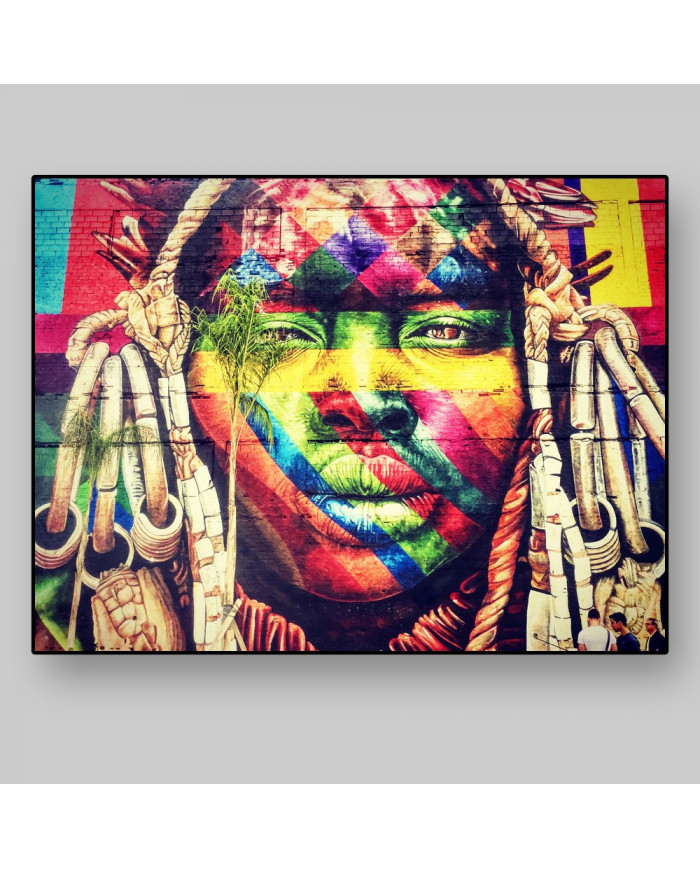 Detalle del mural de 190 metros de Eduardo Kobra, Río de Janeiro