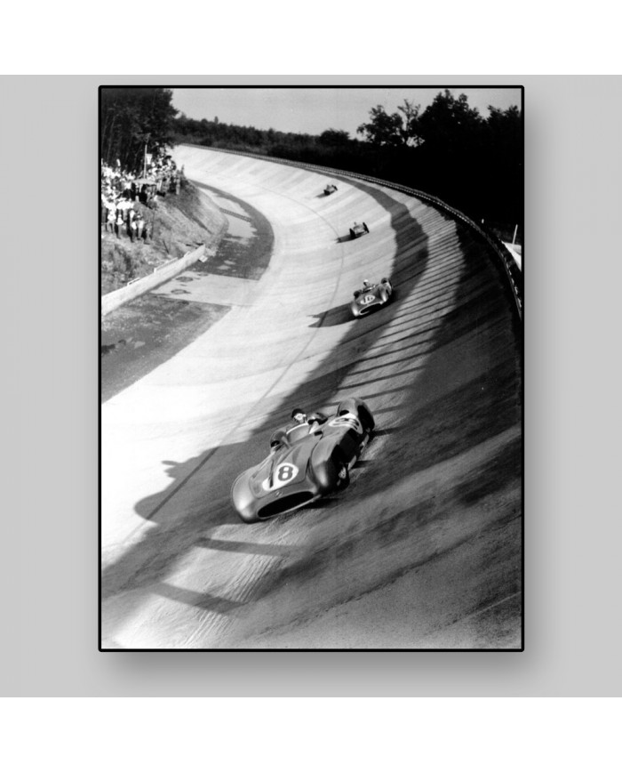 Juan Manuel Fangio con un W 196 R Stromlinien, Gran Prix de Monza, 1955