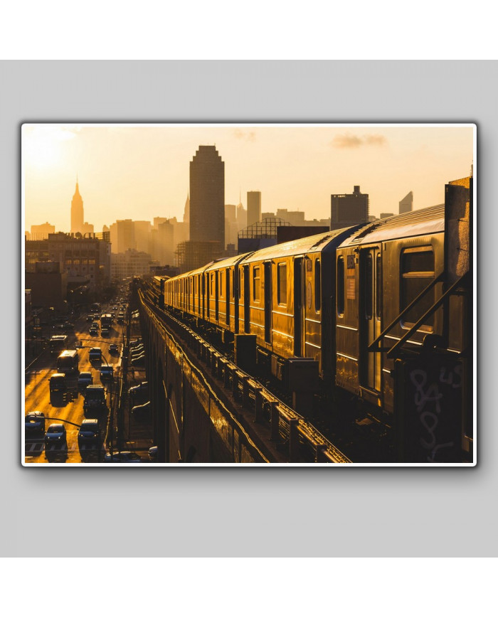 Metro de Nueva York al atardecer, USA