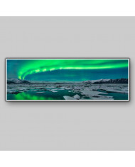 Vista panorámica, Arbola boreal en lago Jokulsarlon, Islandia