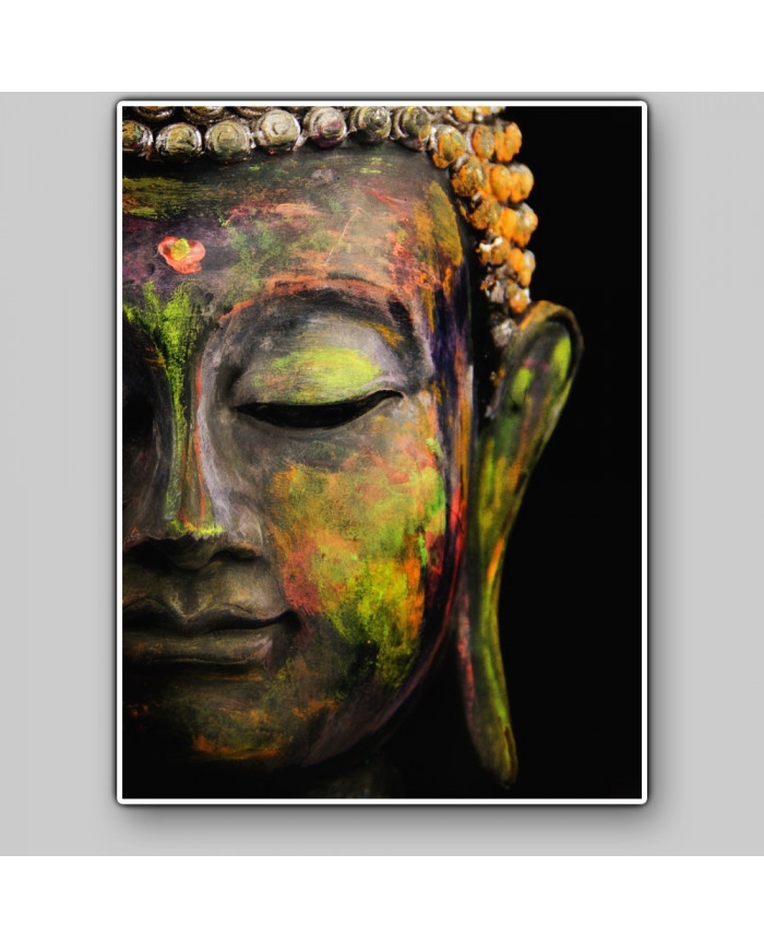 Retrato policromado de Budha