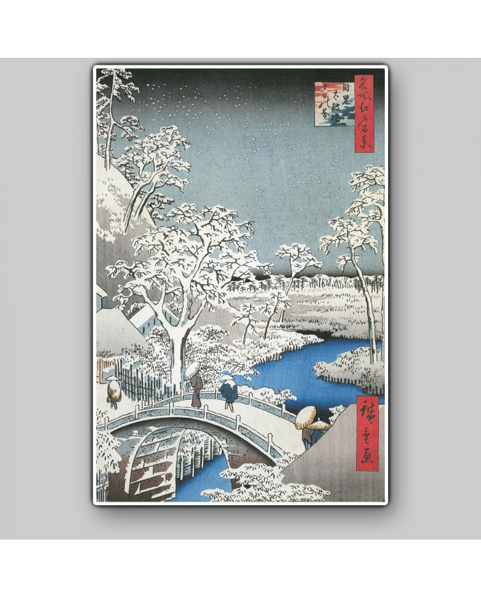 Ando Hiroshige, Meguro Drum Bridge and Sunset Hill