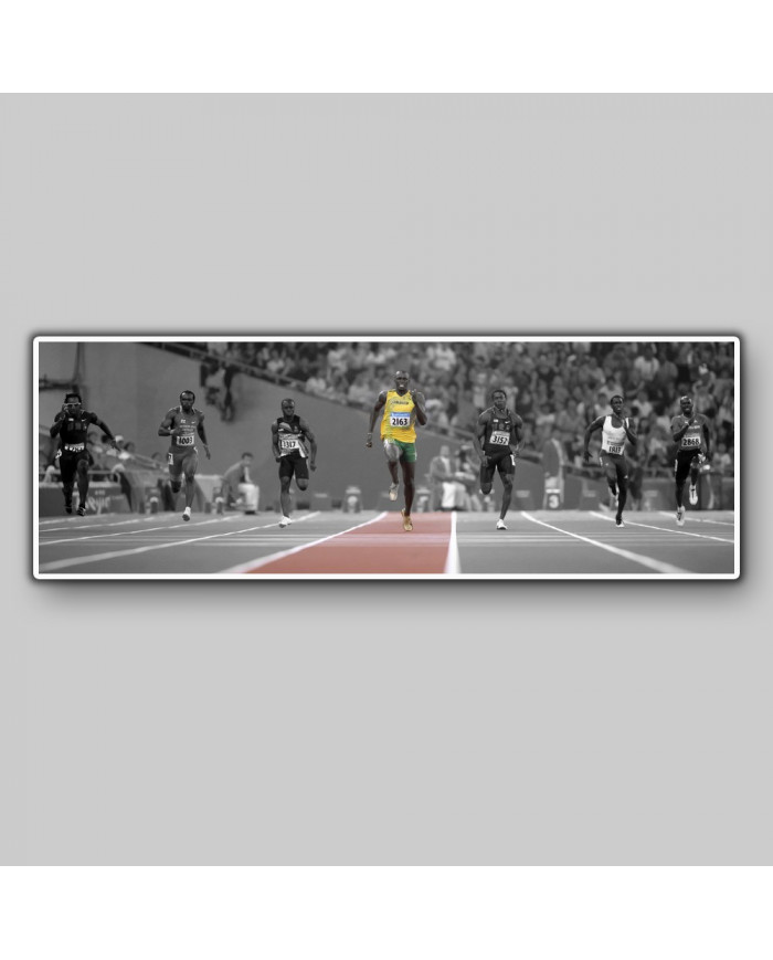 Usain Bolt en la final de 100 metros de Río, 2016