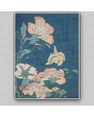 Katsushika Hokusai, Peonies and Canary