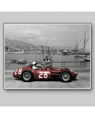 Sir Stirling Moss con su Maserati 250F, Gran Premio de Mónaco, 1956