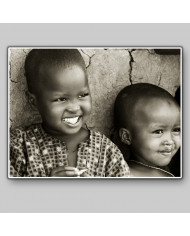 Niños de la tribu de Masai Mara, National Park Reserve, Kenia
