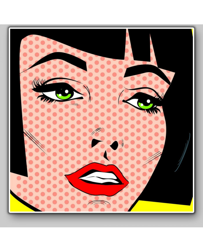 Vintage woman face pop art retro