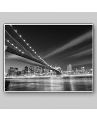 Puente de Brooklyn de noche, Nueva York, USA