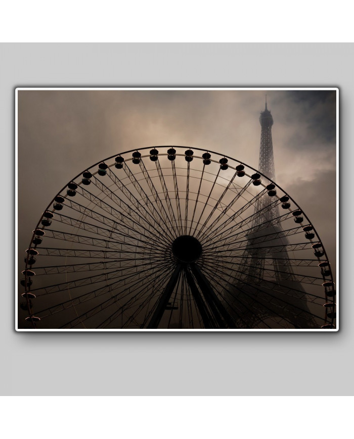 Noria en frente de la Tour Eiffel, París, Francia