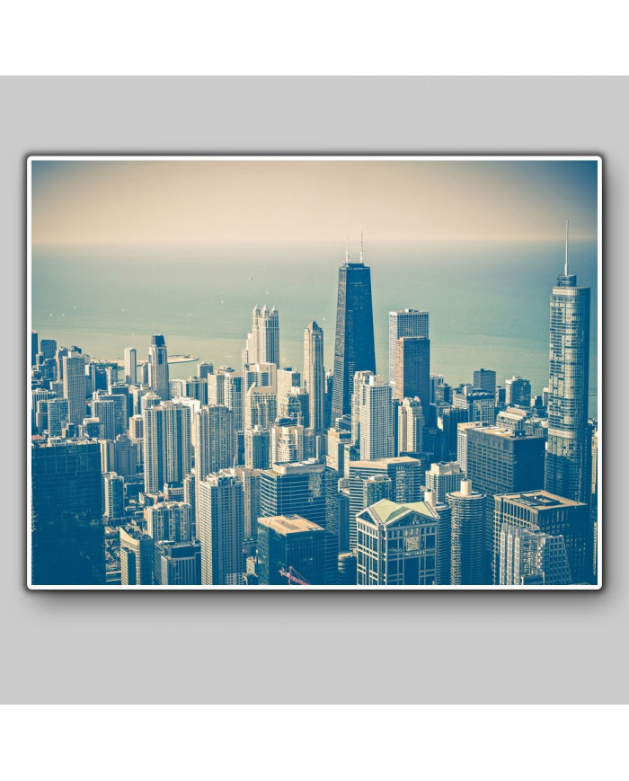 Skyline de Chicago junto al lago Michigan, USA