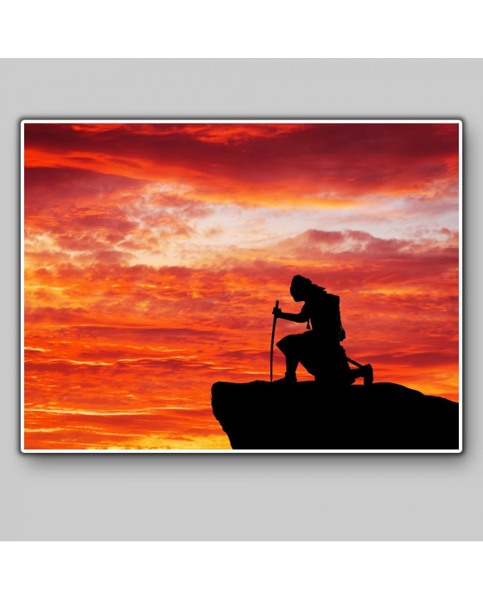 Samurai sobre una montaña, Japón