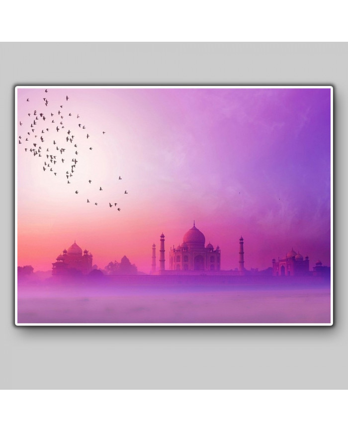 Puesta de sol en el Taj Mahal,  India