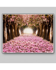 El tunel romántico de flores rosas