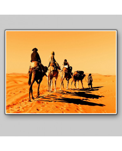 Carabana de camellos, desierto Sahara, Marruecos Carabana de camellos, desierto Sahara, Marruecos