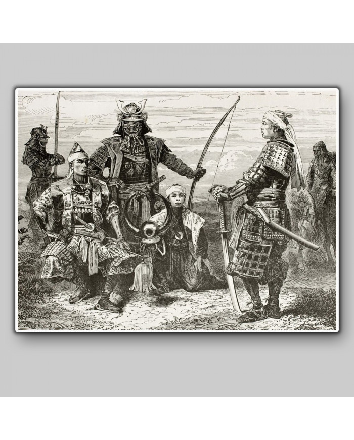 General japonés Taikun y oficiales de guerra