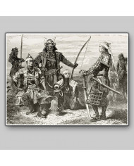 General japonés Taikun y oficiales de guerra