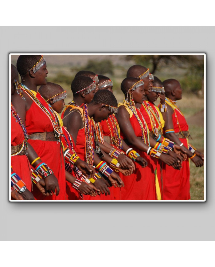 Massai con vestidos tradicionales, Kenya