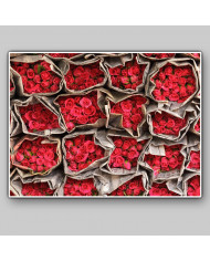 Ramo de rosas en un mercado en Guanzu, China