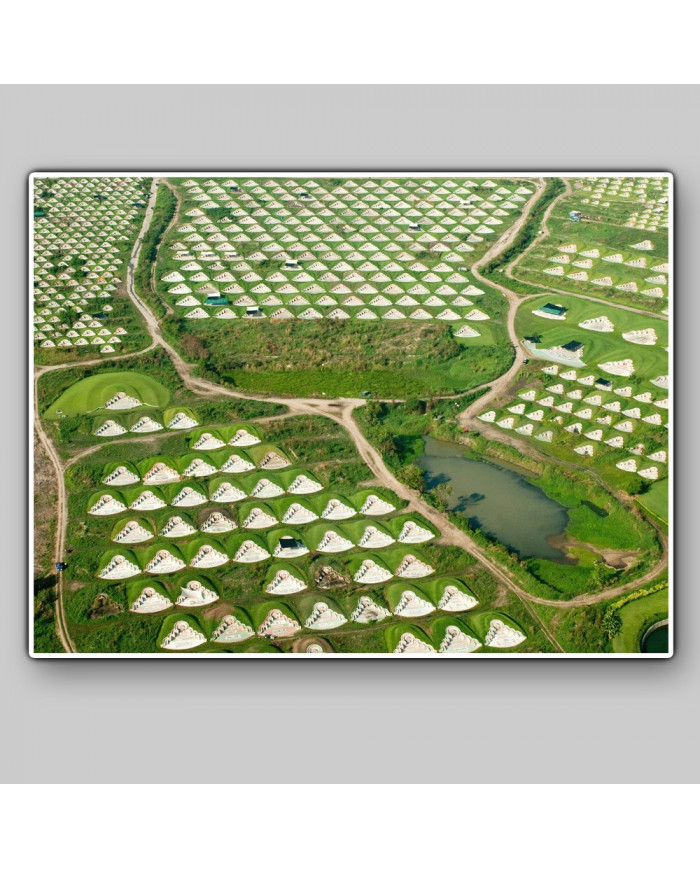 Cementerio chino a vista de pájaro