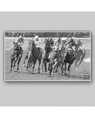 Carrera en el Hipódromo de Santa Anita de Arcadia, California, USA