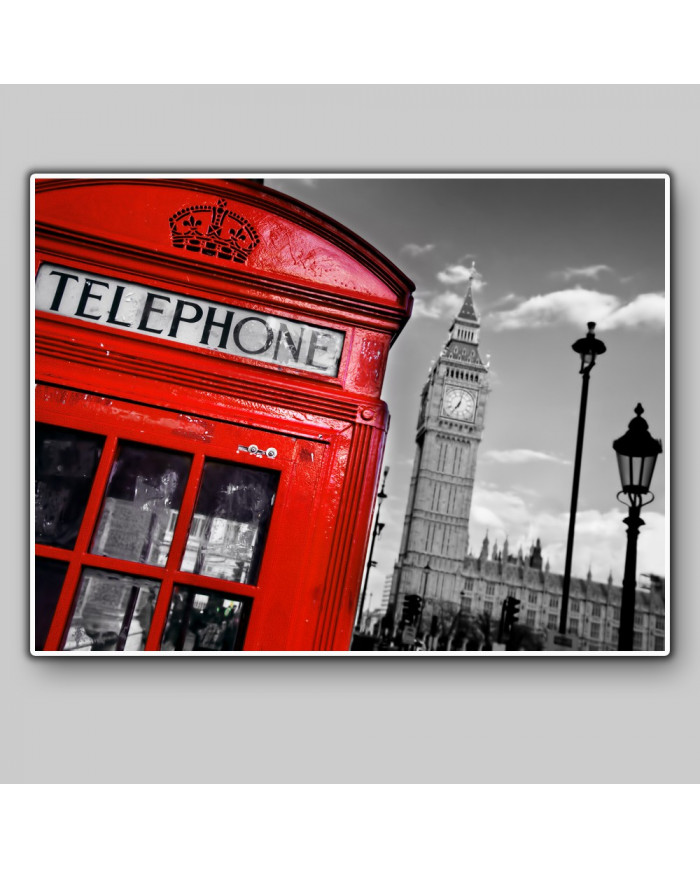 Cabina telefónica junto al Big Ben, Londres