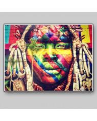 Detalle del mural de 190 metros de Eduardo Kobra, Río de Janeiro