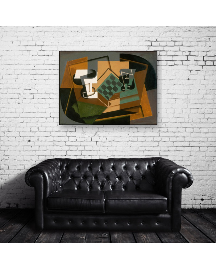Juan Gris, Tablero de ajedrez, vaso y comida