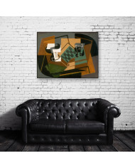 Juan Gris, Tablero de ajedrez, vaso y comida