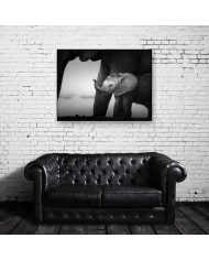 Bebé elefante con su madre, Parque Nacional Serengueti, Tanzania